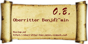 Oberritter Benjámin névjegykártya