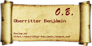 Oberritter Benjámin névjegykártya